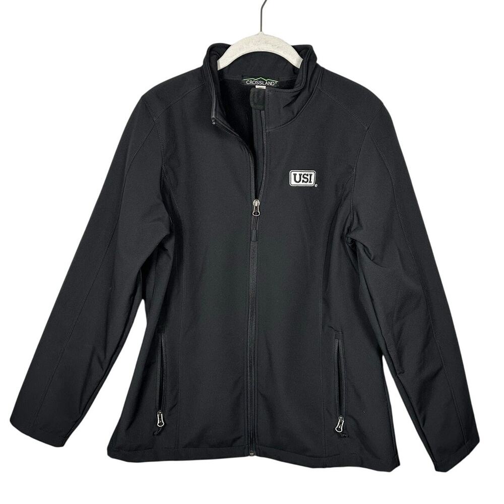 Crossland Black Zipper Front Fleece Lined Jacket Women's Large